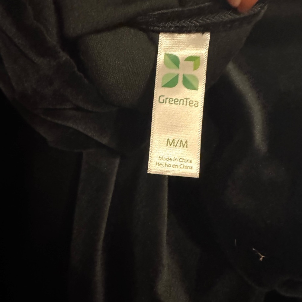 NWT GreenTea Midnight Black Velour Hoodie MEDIUM #7 - Picture 9 of 12